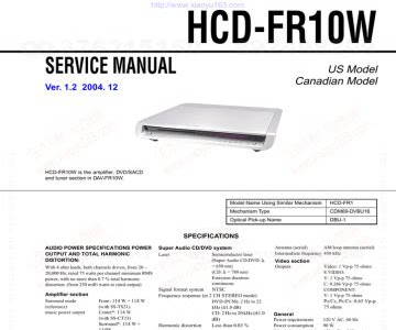 Download PDF Online service manual sony hcd fr10w sacd dvd receiver Prime Reading PDF