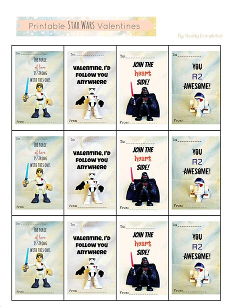  freshly completed printable star wars valentines