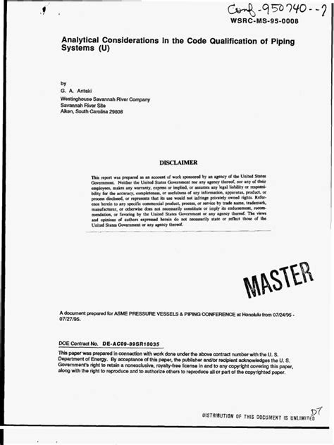 ANALYTICAL CONSIDERATIONS IN CODE QUALIFICATION OF PIPING