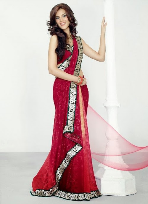 Beautiful-Girls-Women-Wear-Christmas-Exclusive-Saree-Dress-New-Fashion-Red-Suits-Design-9 Beautiful-Girls-Women-Wear-Christmas-Exclusive-Saree-Dress-New-Fashion-Red-Suits-Design-9