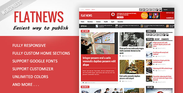 Flat News – Responsive Magazine WordPress Theme