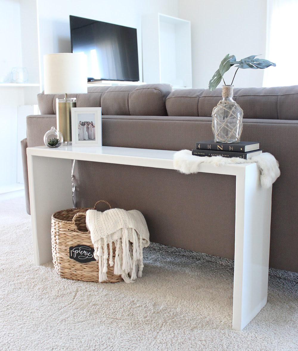 How far should your coffee table be from your couch?