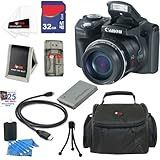Canon PowerShot SX500 IS 16.0 MP Digital Camera (Black) + NB-6L Battery + 8pc Bundle 16GB Accessory Kit