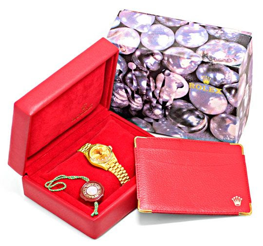 Foto 8, Rolex Lady Datejust Gold, Diamanten, Neuzustand Geprüft, U1363