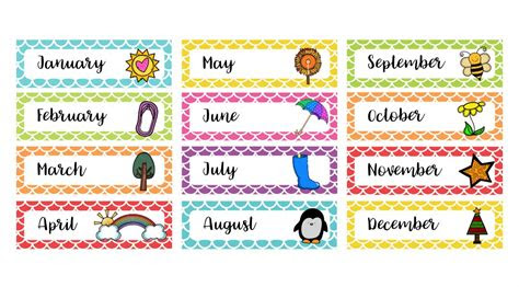  free printable months of the year labels printable word searches