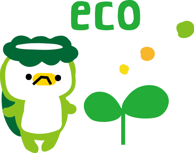 夏のカッパとエコのイラスト 無料イラスト