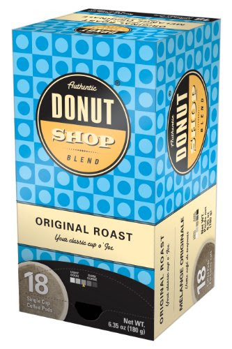 Reunion Island RI58011 Authentic Donut Shop Original Blend Single Cup Coffee Pods, 18-Count