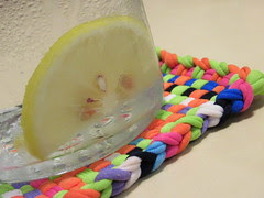 Water with a lemon slice