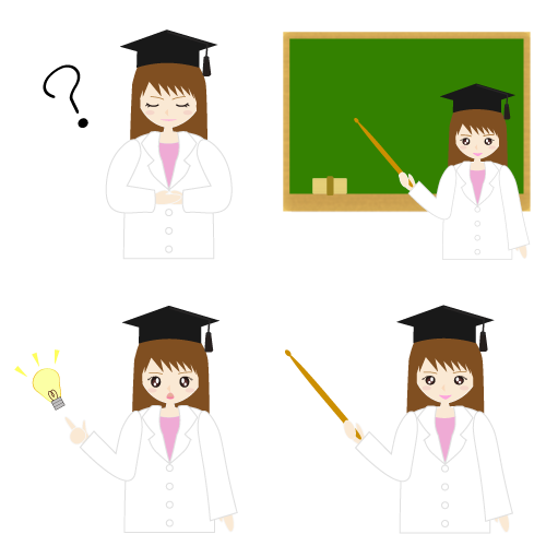 学者風の白衣を着た人物イラストを配布 駆け出しwebデザイナーの素材作成ブログ