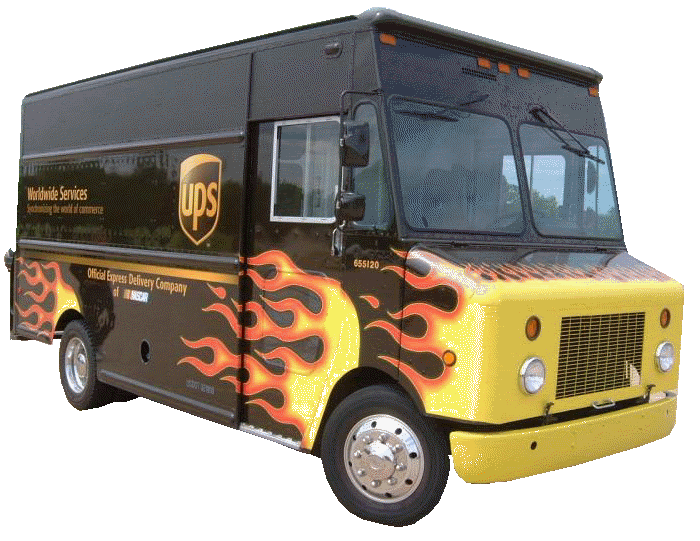 UPS Delivery Truck - Flames