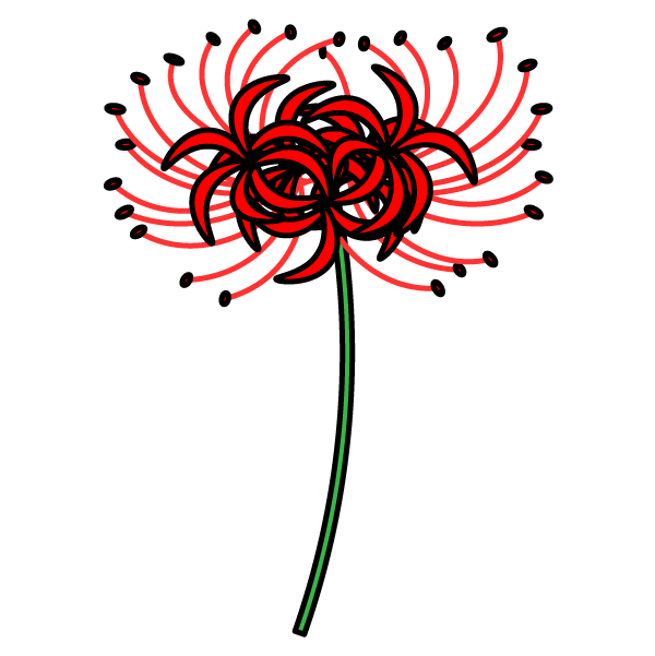 かわいい彼岸花の無料イラスト 商用フリー オイデ43