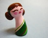 Geisha Kokeshi Doll - Mint Chocolate Figurine