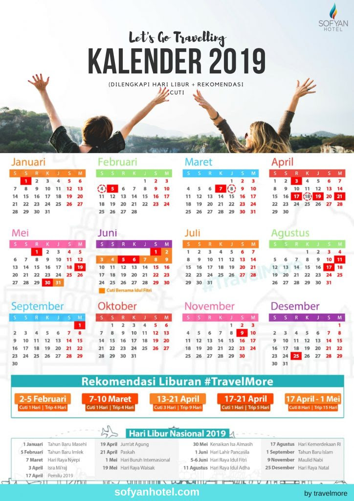 Download Kalender 2019 + Kalender Libur 2019 + Rekomendasi 