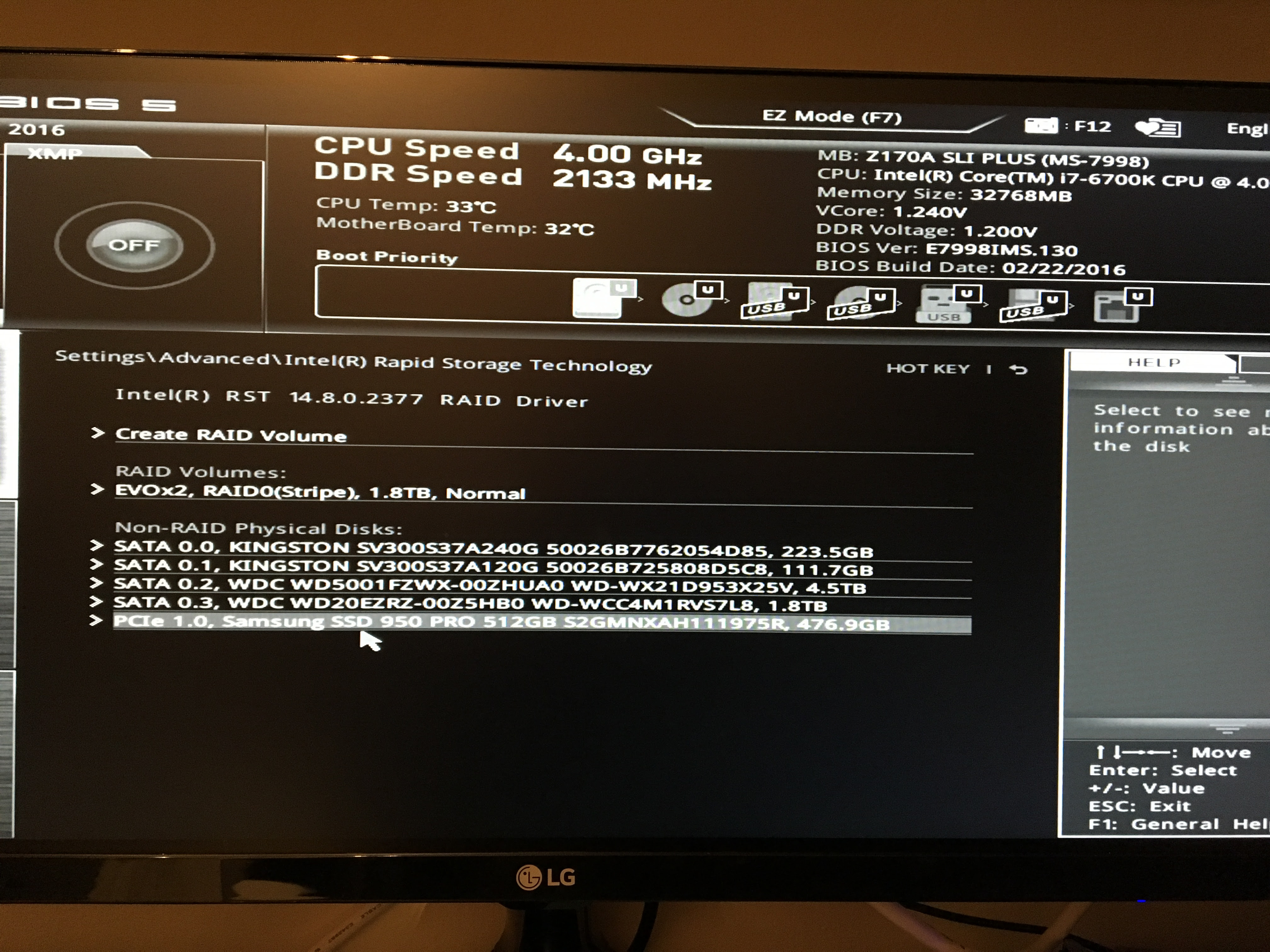 Nvme Ssd Not Fully Detected By Bios Msi Z170a Sli Plus Samsung 950 Pro Tom S Hardware Forum
