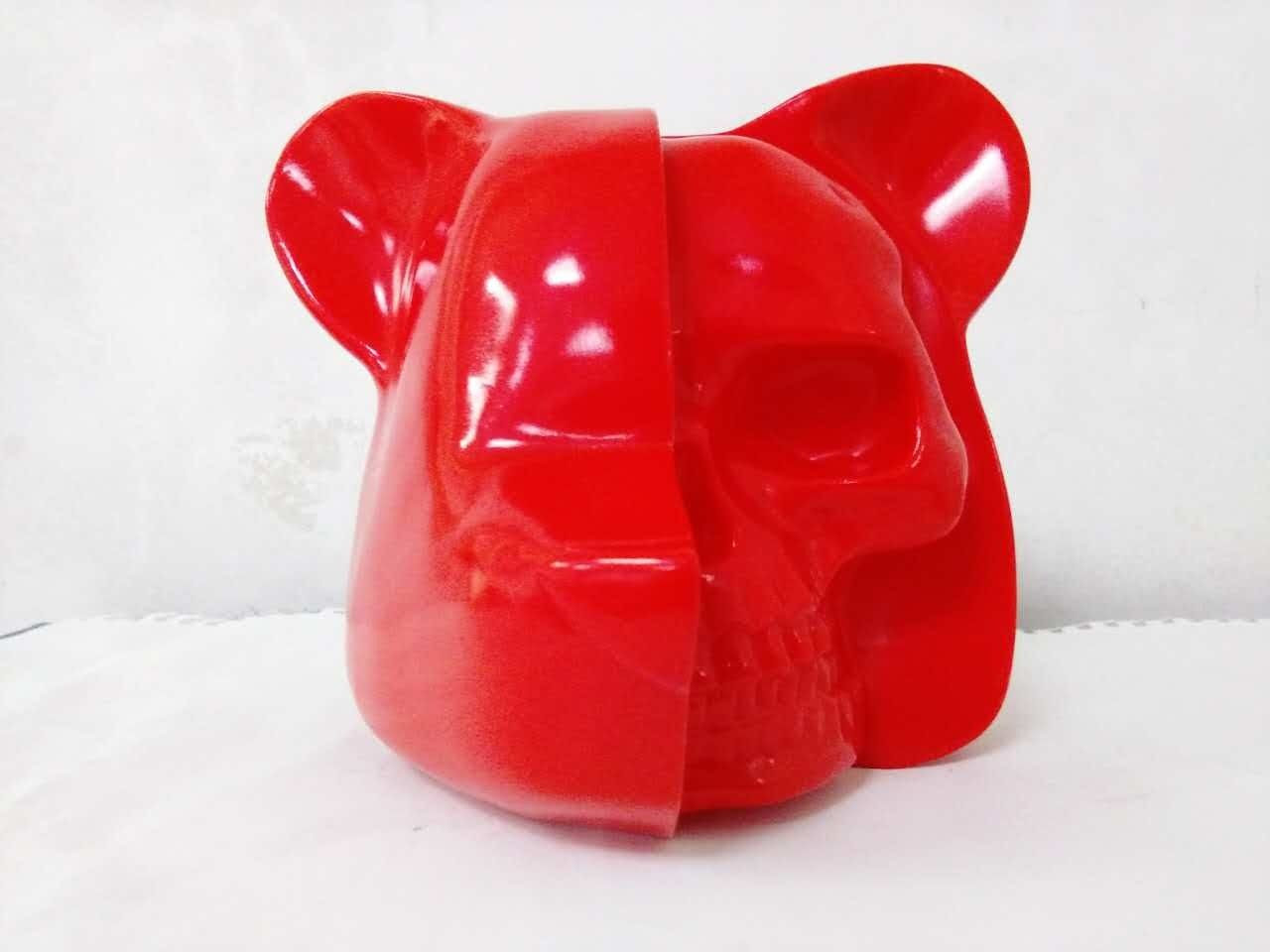 REVEALED: Luke Chueh’s “Dissected” vinyl bear head sculpture!