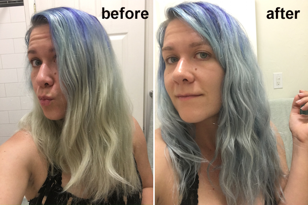 Overtone's Go Deep Weekly Treatment is a conditioner that slowly deposits color into your hair over time while you're IN THE SHOWER.
