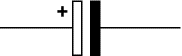 polarised capacitor symbol