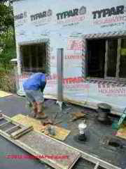 Metal chimney during installation (C) D Friedman
