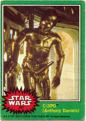 Star Wars card #207 C-3PO in an excited state