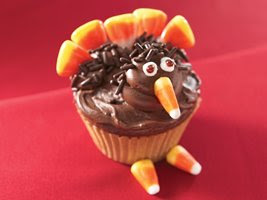 Candy Corn Turkey Cupcakes