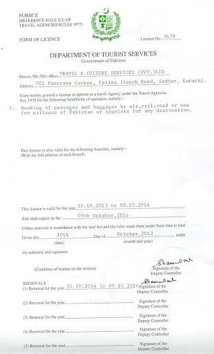 Tour And Travel Agency License
