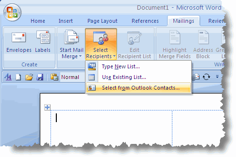 Mail merge labels with Microsoft Office