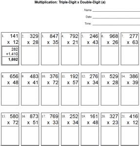  multiplication division free printable worksheets tables 0 12