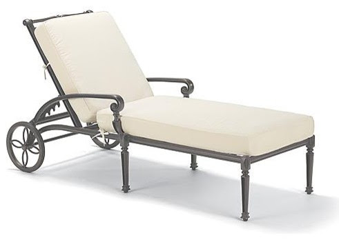 Carlisle Outdoor Chaise Lounge Chair with Cushions in Gray Finish ...