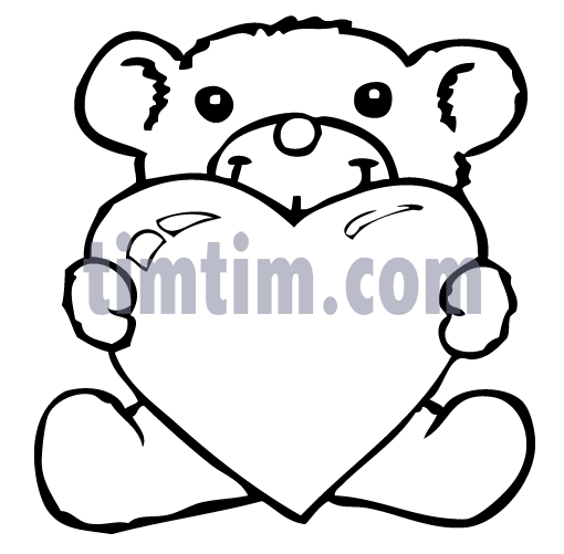 Teddy Bear Holding A Heart Drawing | Free download on ClipArtMag
