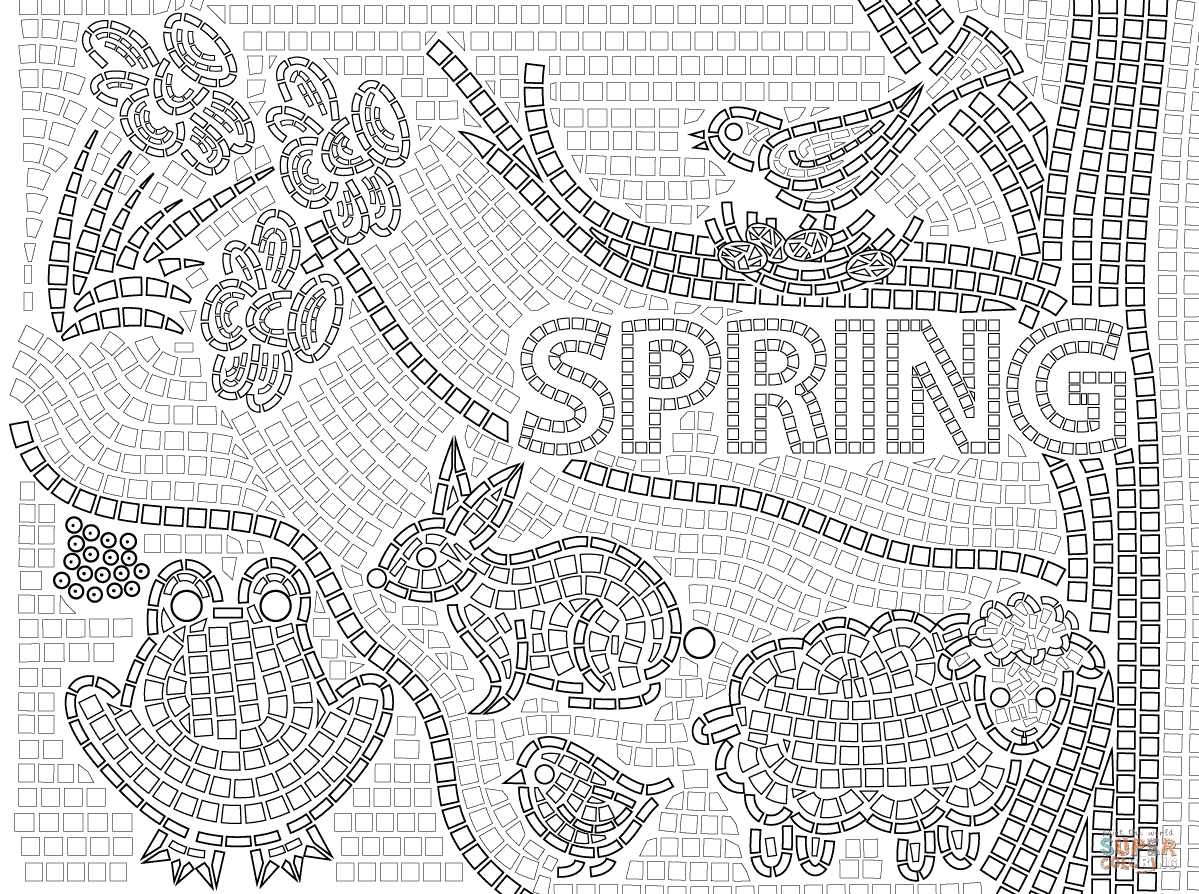 Roman Mosaic Coloring Pages - Coloring Home