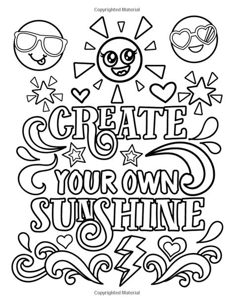 Cute hand drawn coloring pages for kids and adults. inspirational quotes quote cute coloring pages for adults free