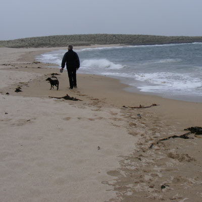 Geoff and Missy in Football Hole close to Craster