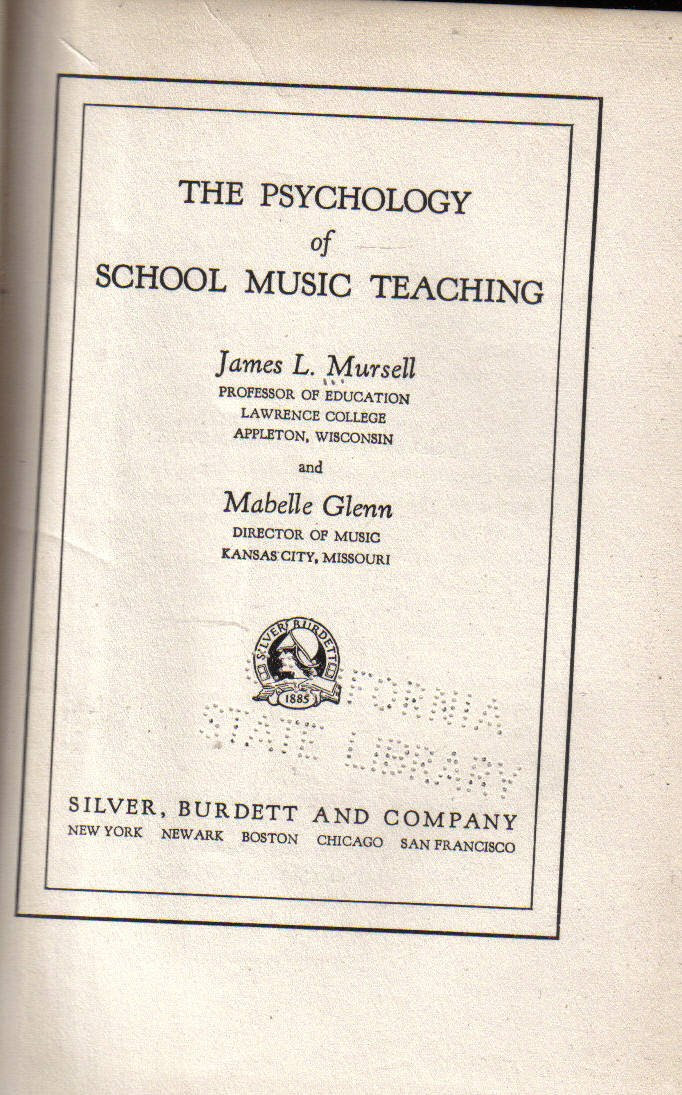 The psychology of school music teaching: James L Mursell: Amazon ...