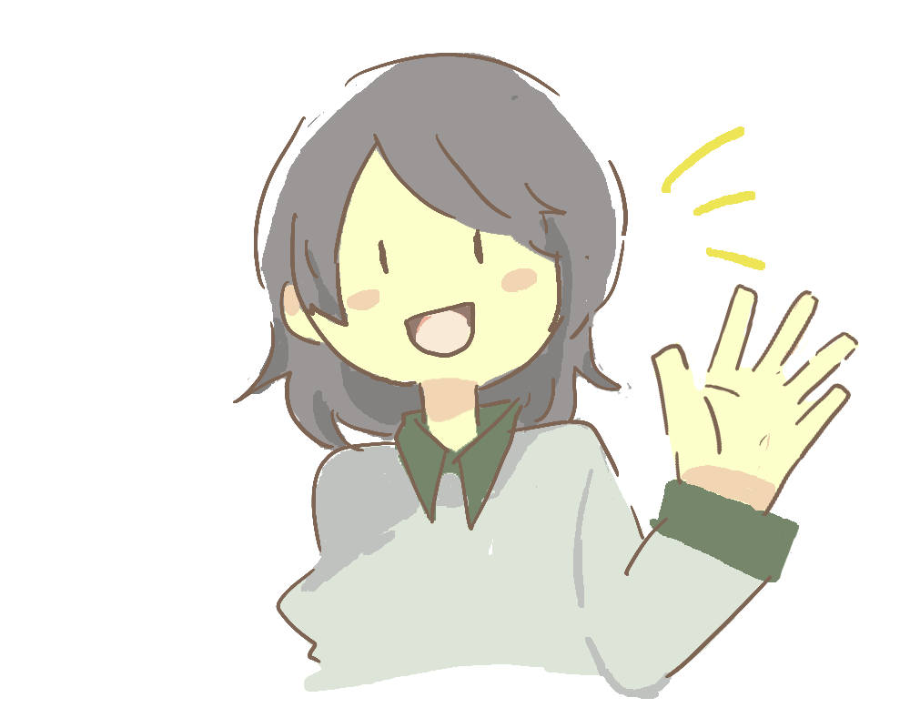 手を広げあいさつをする女の子のイラスト 無料フリー素材