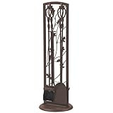 Panacea Fireplace Tool Set 5 Piece, Oak Leaf 30', Colonial Brown