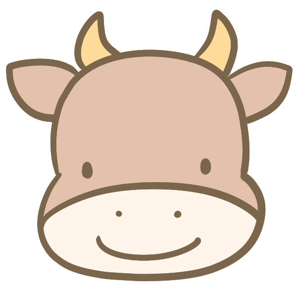 牛の顔 茶色 のイラスト かわいいフリー素材が無料のイラストレイン
