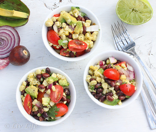 California Corn Salad, Avocado, Tomato