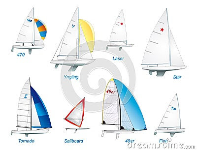 Sailing. Olympic Sailboat Classes Royalty Free Stock Photo 
