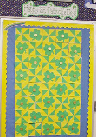 bulletin board ideas for january. Shamrock Quilt Bulletin Board
