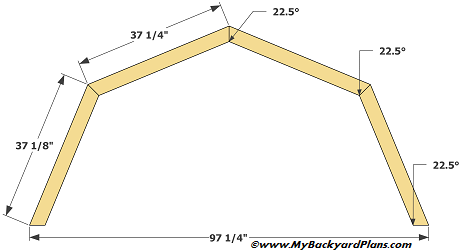 Storage shed roof frame details and building instructions