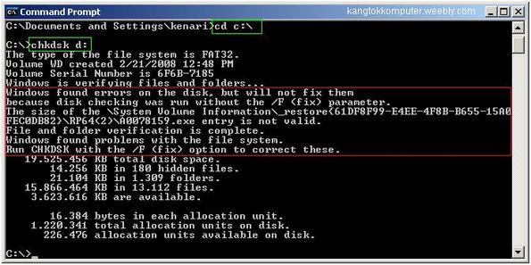 perintah chkdsk