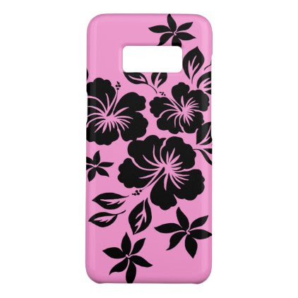 Lilikoi Hibiscus Hawaiian Floral Pink and Black Case-Mate Samsung Galaxy S8 Case