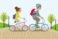 自転車に乗る男性 正面 の画像素材 イラスト素材ならイメージナビ