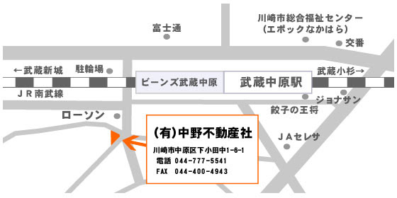 川崎市中原区 中野不動産社 044 777 5541