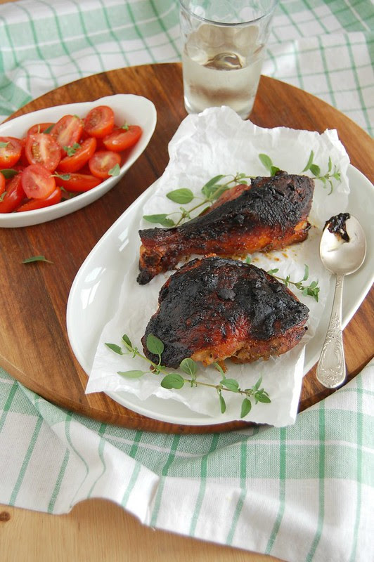 Sticky chicken with lemon and honey / Frango assado com limão siciliano e mel