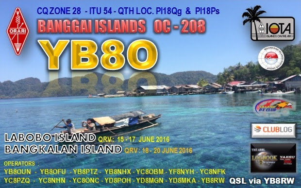 Labobo Island Bangkalan Island Banggai Islands YB8O QSL.