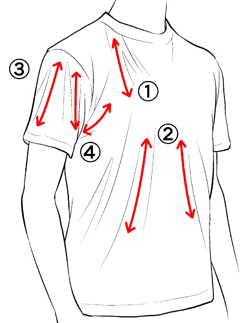 漫画テクニック 素材 種類別 服のシワ の描き方 シャツ 編 Oyukihan S Blog 漫 パワー充電所