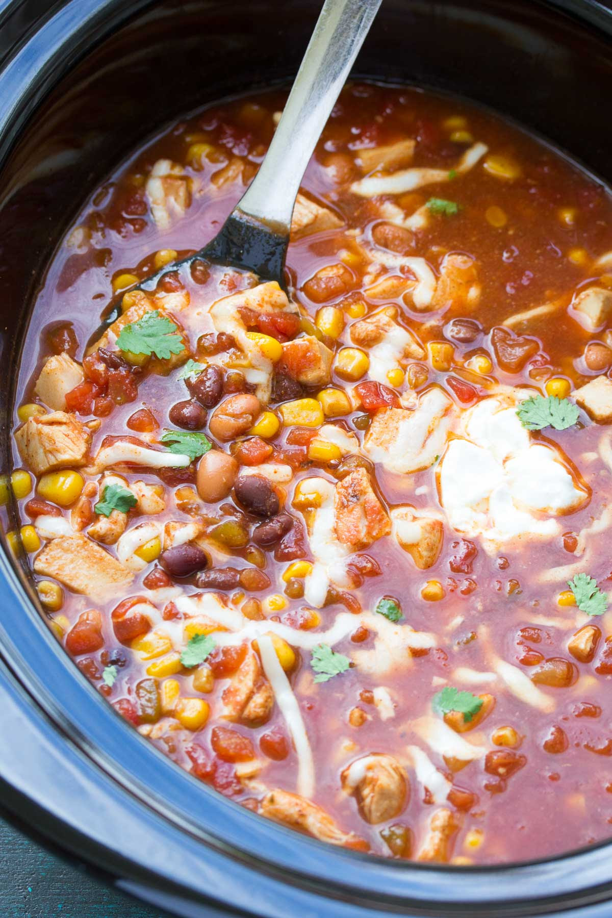 Easy Slow Cooker Chicken Taco Soup (No Chopping ...