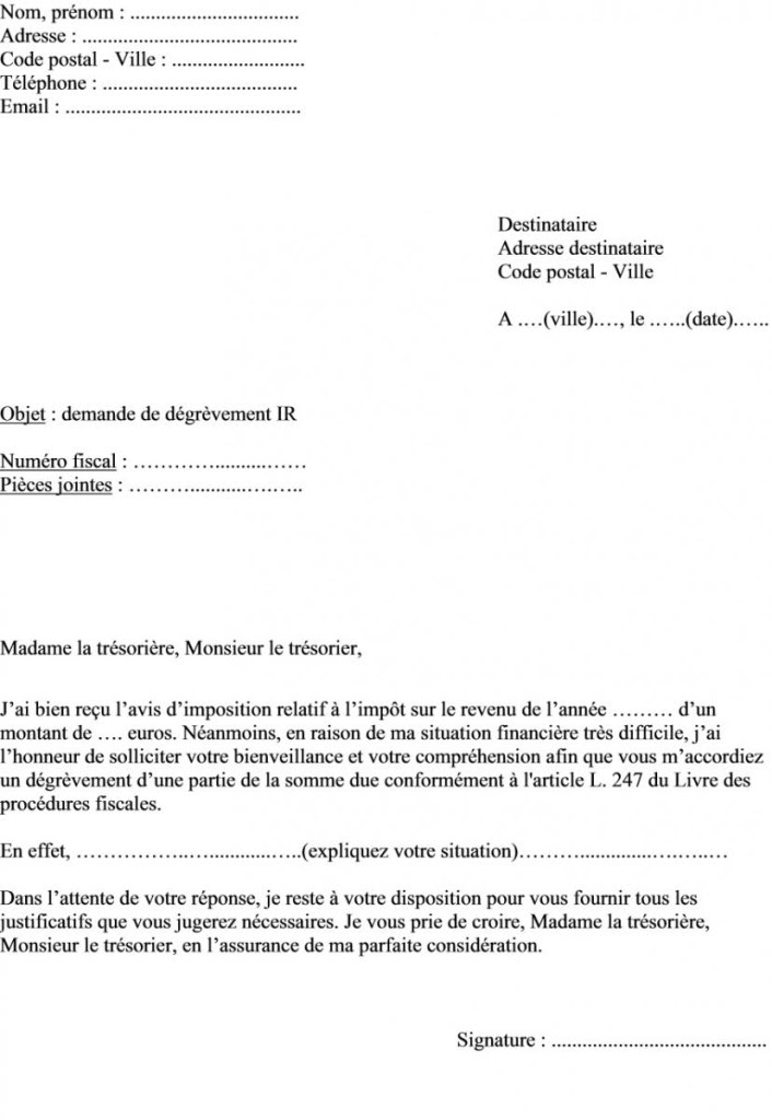 lettre exoneration taxe audiovisuelle