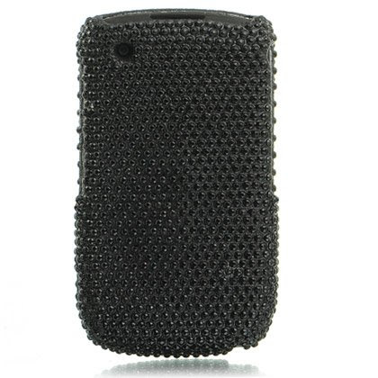 Premium Full Diamond Crystal Case for Blackberry 8520 / 8530 Curve / Black Zebra